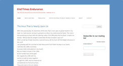 Desktop Screenshot of endtimesendurance.com